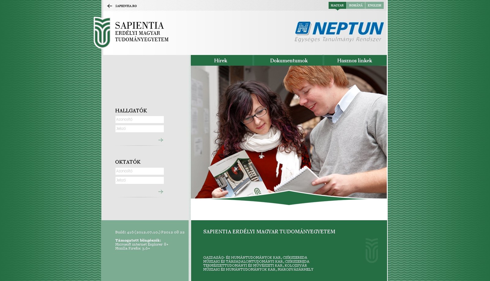 Neptun ETR bevezetése