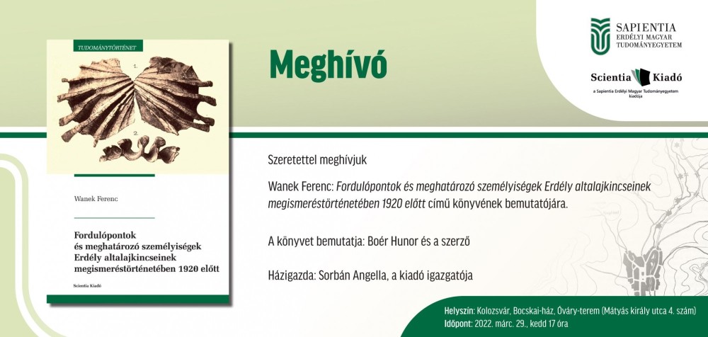 Könyvbemutatót szervez a Bocskai-házban egyetemünk Scientia Kiadója